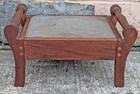 Antique Vintage Old Victorian Wood Wooden Kneeling Bench Foot Stool Ottoman