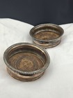 Pair Of Antique Copper Wine Coasters 