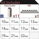 Husky 1 2 In  Drive Deep Metric Socket Set  11-piece 