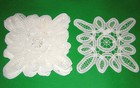 Lot Of 12 Handmade Cotton White Battenburg Lace 6  Square Doily Doilies Nwt