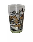 Vintage Set Of 4 Frosted 1950 s Davy Crockett Drinking Glass Tumbler Barware