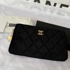 Chanel Beauty Makeup Black Velvet Clutch Long Wallet Vip Gift With Box