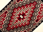Beautiful Navajo Ganado Rug  Intricate Design  Handspun Wool  20th C  Mint