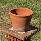 Vintage Terracotta Plant Pot 8 5  Rustic Clay Planter Aged Patina Flower Garden
