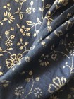 Beautiful Antique French Vining Floral Cotton Fabric   Unique Blue White  