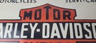 Vintage Harley Davidson Motorcycle Sign - Large Porcelain Parts Gas Pump Sign