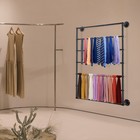 Black 7-tier Wall Mounted Scarf Rack  Wall Display Rack  Towels Storage Rack New
