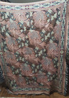 Holiday Tapestry Afghan Throw Blanket Pinecones   Berries 100  Cotton 70  X 51 