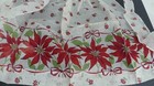 Vtg Sheer Poinsettia Apron Holiday Mid Century Waist Tie Christmas Floral