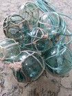 Glass Fishing Float Buoy Ball Vintage Japanese Set Of 7 Dia  6cm-8cm Net Japan