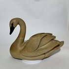    tom Taber Hand-carved Wood Swan Decoy Vintage