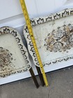 Vintage Metal Mid Century Tv Trays W Folding Legs Set Of 2 Floral Patterns