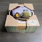 John Deere Tractor   Barn Drink Coasters Set Of 4 Stoneware   Cork W wood Caddy