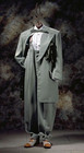 Green Men s Zoot Suits Wide Peak Lapel Wedding Party Prom Long Coat Pant 2pieces
