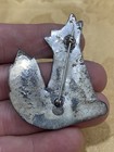 Vintage Native American Signed Fc Sterling Silver 925 Howling Coyote Pin Brooch