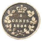 1886 Canada 5 Cents Queen Victoria Sterling Silver Five Cent Coin