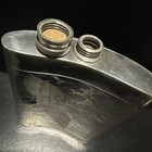 Vtg Sheffield Rose Pewter Flask Duck Engraved Back And Front