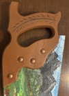 Hand Saw Hand-painted Landscape Steel Blade Wood Handle Green Blue Brown