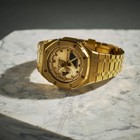 Casio Ga-2100 G-shock Watch W  Gold Metal Case   Bracelet Mod     Gold Dial