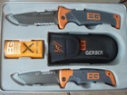 Lot 2 Discontinued New Bear Grylls Gerber Survival Folding Knife   Sheath In Box