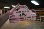 Maine Wildlife Fish Game Club Plate Topper Porcelain Metal Sign Park Hunting Gun