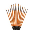 12pcs Artist Paint Brushes Set Round Pointed Tip Wooden Handle Fr Oil Watercolor
