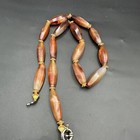 Ancient Etched African    carnelian Agate Beads Necklace Beautiful Colour
