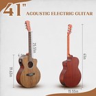 Acoustic-electric Beginner Guitar Set - 41-inch  Jumbo  Eq  Cutaway  Amp   Brown