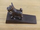 Cast Iron Dog Door Stop Jam Scottish Terrier Stopper Wedge Stop Rustic Decor