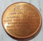 Harry S Truman 33rd President Of The United States Of America Bronze Coin W Bio