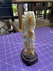 Old Chinese Jade Carving Long Life Longevity Shoulao Buddha Statue - 7  Tall