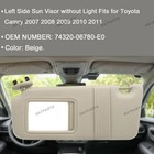 Left Driver Side Sun Visor W o Lights For 2007-2011 Toyota Camry 74320-06780-e0