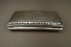 Antique Dutch 833 Solid Silver Cigarette Case Gothic Arch Floral Engraved 1861