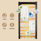 Black Heated Towel Rack Bathroom Towel Warmer Wall Mount Electric Towel Bar Set
