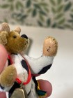 Little Gem Teddy Bear 1995 - Toro Miniature Cow Bear With Cowbell On Stand