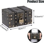 Wooden Treasure Chest W  Lock Vintage Pirate Chest Keepsakes Box Kids Gifts