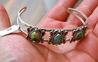 New Navajo Sterling Silver   Sonoran Gold Turquoise Cuff 21 3 Grams 7  Fit W gap