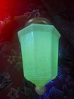 Vtg Deco Chandelier Pendant Ceiling Fixture Custard Uranium Glass Shade 1940 s
