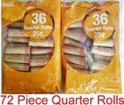 72 Rolls Preformed Coin Wrappers Paper Tubes For Quarters Nf String Holds  10 Ea