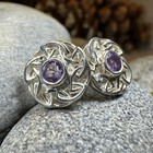 New Sterling Silver Celtic Earrings Birthstone Irish Scottish Post Earrings 925