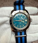 Vostok Amphibia  710059  Scuba Guy Diver Automatic Wristwatch Blue Dial   Date