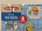 Melissa   Doug 8 Pc Wooden Peg Puzzle Pets Pet Pals Ages 2   Fine Motor