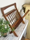Vintage Mid Century Danish Modern Teak Folding Magazine Holder Rack