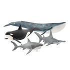 Ocean Animal Figurine Set 4 Piece Whale Shark Killer Whale Hammerhead Kids 3 