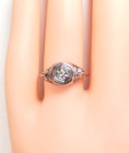 Antique Filigree Engagement Ring 18k 14k White Gold Ring Size 6 Uk-l1 2 Egl Usa