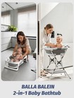 2-in-1 Collapsible Baby Bathtub With Metal Stand For Newborns To   Bath Tub I   