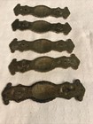 5 Vintage Brass Drawer Pull Backplates