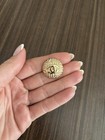 Chanel Vintage Gold Metal Buttons 23 Mm  set Of 6  Textured Woven Pattern