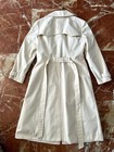 70s Vintage Petite Trench Coat Sz Xs s Belted Long Jacket Lightweight Overcoat