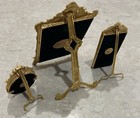 Vintage Elias Artmetal Fine Pewter 18k Gold Picture Frame Lot Of 3 Easel Back